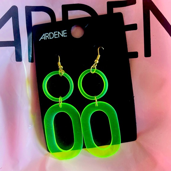 Neon Yellow Semi-transparent Earrings - Ardene - Picture 1 of 4